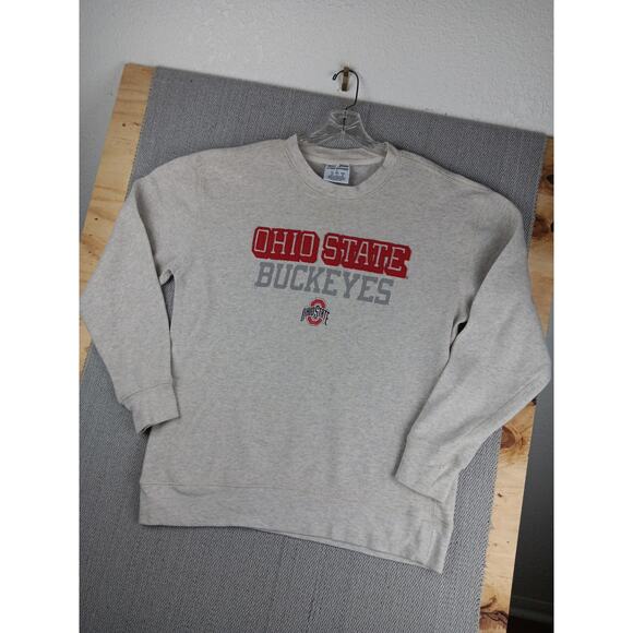 Vintage Champion Authentic Sweatshirt Mens L Light Gray Ohio State Patched Prep - Picture 4 of 12